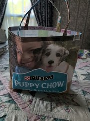 Med. Reusable Shopping Tote Gift Bag Handmade Dog Food Bag Puppy Chow