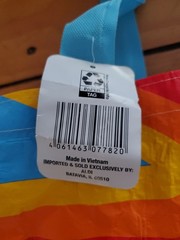 ALDI Grocery Store Reusable Tote Shopping Carry Bag Rainbow Multi Color Classic