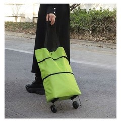 Foldable Folding Shopping Cart Bag With Wheels Lightweight Oxford Organizer