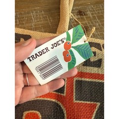 Trader Joes 1967 Coffee Beans Pasadena Jute Tote Bag Reusable 9 Gallon NWT