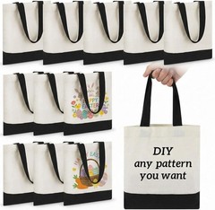 Mini Tote Bag Sublimation Blank Canvas Tote Bags Reusable Grocery Luggage DIY