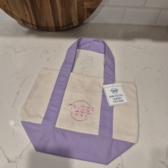 Set of 2 – Trader Joe’s Mini Pastel Canvas Tote Bag- Purple & Green – Viral