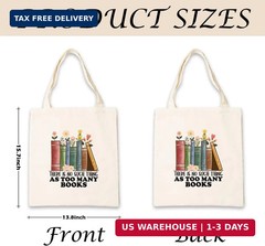 Books Canvas Totes, College Bag Gift, Reusable Cloth Cotton Tote Bags, Canvas To