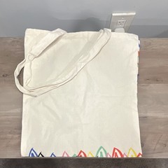 Multicolor Hearts Canvas Foldable Reusable Shopping Bag Tote Large Modern