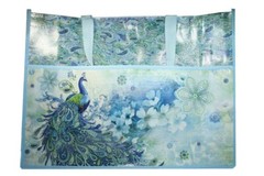 2 Punch Studio Oversized Water-Resistant Shopping Tote Bags (Paisley Peacock)