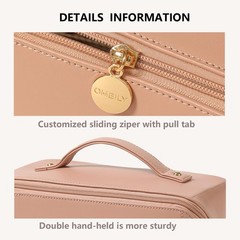 Omeily Travel Makeup Bag Toiletry for Women Large Cosmetic C-Pink