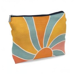Lacosu Boho Makeup Bag, Vintage Groovy Sunshine Cosmetic Bags for Multicolor