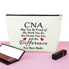 3Pcs CNA Makeup Bag Set Certified Nursing Assistant Gifts Beige