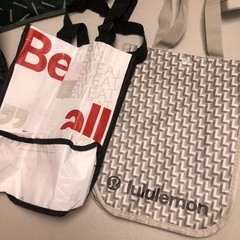 Lot Of 4 Lululemon Bags One Big Three Small Green Gray Black Red