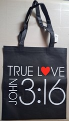 3 pack 5″ x 17″ Large John 3:16 True Love Nonwoven Tote Bags