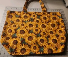 Handmade Sunflower Cloth Store Shopping Bag 21.5 Inches ×19 inches ×7 Inches