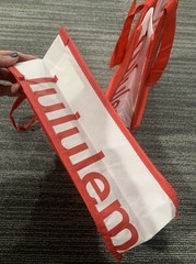 New Lululemon Small & Large Reusable Shopping Bags Set of 5 Red White