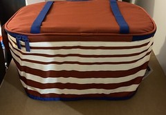 IKEA SOMMARFLÄDER Cooler Bag Stripe Red/ Light Beige 15x 10 ¼x 8 ¾” 605.223.13