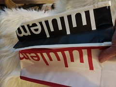 Lululemon Small Red And White Logo Reusable Shopping Bag New