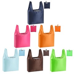 CiCiGo Large Reusable Bags Shopping Washable Foldable 6 Pack Large, Color