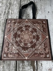 Reusable Shopping Tote-shoulder Bags-Bandana-Paisley-Horse-Cactus-Rope-Western