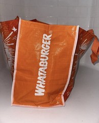 Whataburger Orange/White Starburst Reusable Shopping Tote Bag and Shirt M.