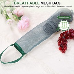 2Pcs Hanging Mesh Storage Bag, Breathable Shopping Handbag, 48x12cm (Green)