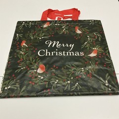 Tesco Robin Merry Christmas Wreath Tote Bag Berries Green New 2025