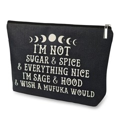 DJOLY Goth Girl Wiccan Witchy Gifts for Women Adults Makeup Bag, Emo Beige