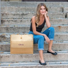 Large Reusable Fabric Beach Tote Bag – Burlap Ombre
