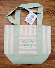 [Limited Edition] Trader Joe’s Mini Pastel Stripe Canvas Tote Bag [Mint Green]