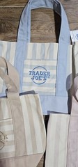 Trader Joe’s Mini Pastel Stripe Canvas Tote Bag Limited Edition Set Of 4