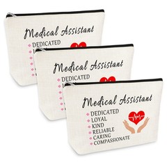 3 Pcs Medical Assistant Thank You Gift Makeup Bag s, 3