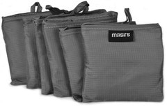 6-Pack Reusable Grocery Bags – Large Eco-Friendly Foldable Ripstop Tote – Grey