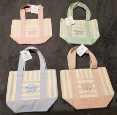 Trader Joe’s Striped Canvas Mini Tote Set of 4 Summer 2026 NEW with Tags