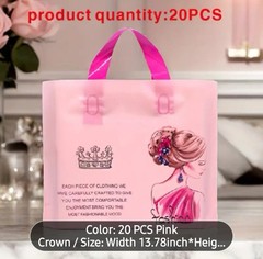 15pcs Merchandise bag Pink 35cm/13.77in. Premium tote bag shopping bag nylon.