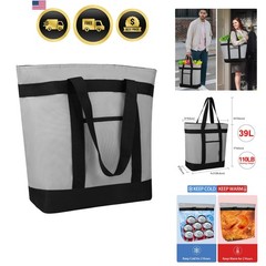 Insulated Reusable Tote Bag for Grocery Shopping for Women/Men, Pizza/Food De…