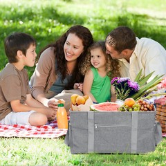 Reusable Grocery Bags Foldable Heavy Duty Shopping Bags Large Grocery Totes Gray