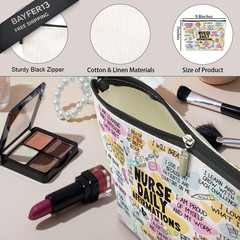 Daily Affirmations Makeup Bag Nurse Accessories 9.8×7 Inches, Multicolor630