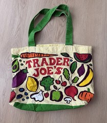 Trader Joes Iconic Canvas Market Tote Fresh Produce Bag Fruits Veggies Reusable