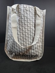 Lululemon Small Gray And White Logo Reusable Shopping Bag Excellent Condition