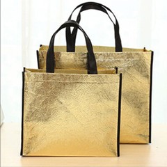 Foldable Laser Shopping Bag Reusable Waterproof Fabric Non-woven Bag Unisex