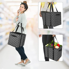 Reusable Grocery Bags 3 Pack Collapsible Totes Storage Box Water Resistant Black