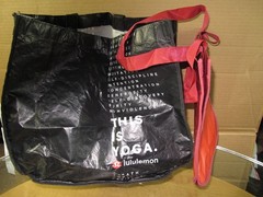 Lululemon Large And Medium Reusable Shopping Bags Black And Red Lot Of 2