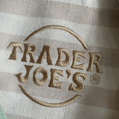 Trader Joe’s Striped Canvas Mini Totes Blue Pink Beige Green Set Of 4 New