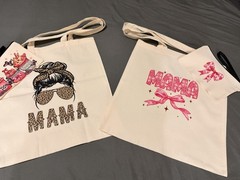 Canvas Foldable Reusable Shopping Bag Set, Four-Piece, Beige/Multicolor, 15x14x…