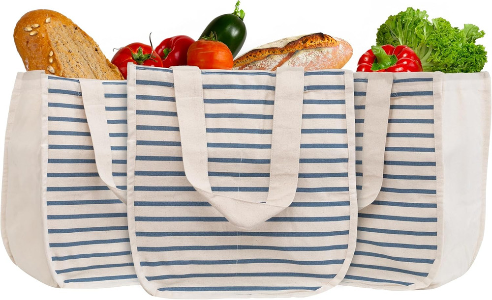 Best Canvas Grocery Shopping Bags – Cloth Grocery Tote Bags – Reusable Cotton Gr