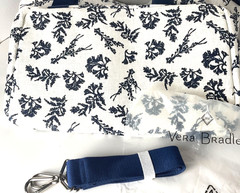 Vera Bradley Deluxe Straw Tote Adrift Coral Blue 12”w x 10.5”h x 6”d New