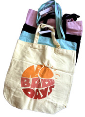 Canvas Tote Bags Shopping Reusable Lot of 4 Eco Friendly Assorted Styles 14″x14″