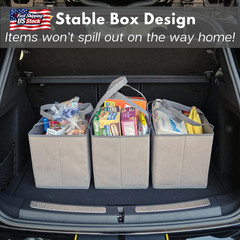 Reusable Grocery Bags (3 Pack) – Heavy Duty Reusable Shopping Bags with Box Shap