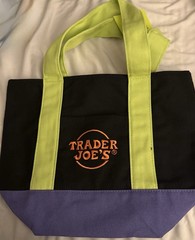 NWT TRADER JOE’S MINI CANVAS TOTE BAG-TRICK OR TREAT-BLACK/PURPLE/GREEN