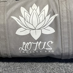 Lotus Four-Piece Reusable Trolley Shopping Bag Set, Insulated, Gray/Blue