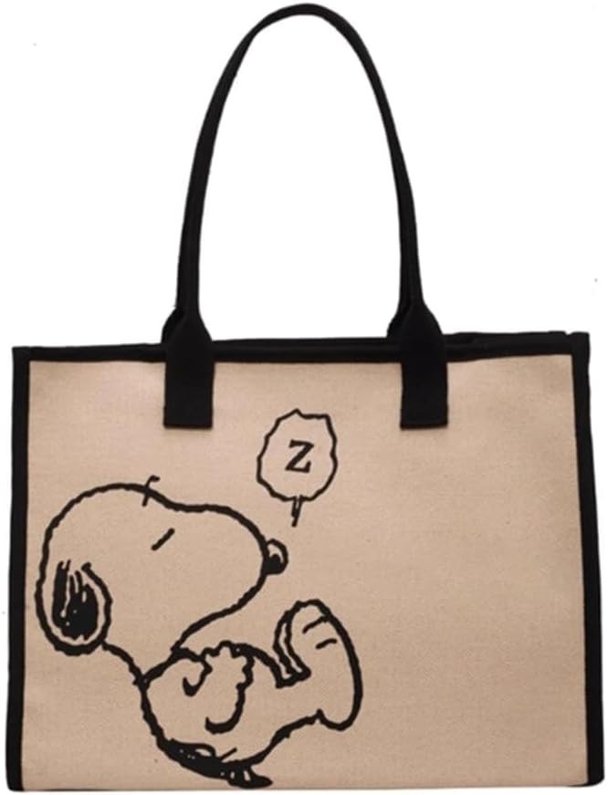 Snoopy Tote Bag, Large Capacity, for Commuting, Campus, Women’s Multi-Purpose