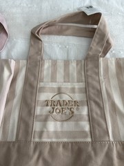 Trader Joe’s 2026 Limited Edition Mini Pastel Stripe Canvas Tote Bag Set Of 4