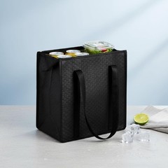 4 Pcs Reusable Insulated Grocery Tote Bags Thermal Cooler Zipper Leakproof Shopp